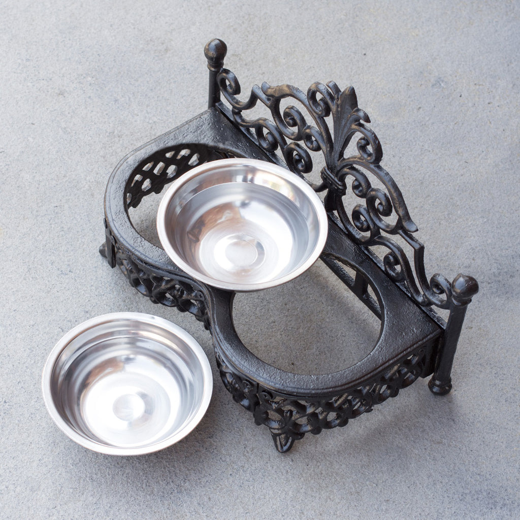 Cast Iron Raised Duo Dog Bowls