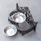 Cast Iron Raised Duo Dog Bowls