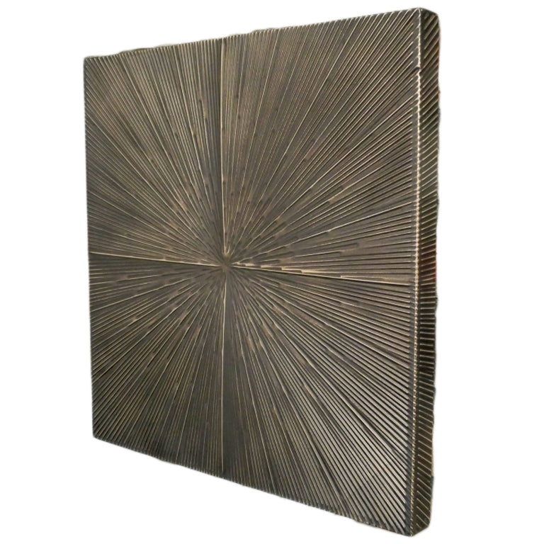 Textured Sunburst Metal Decorative Wall Panel