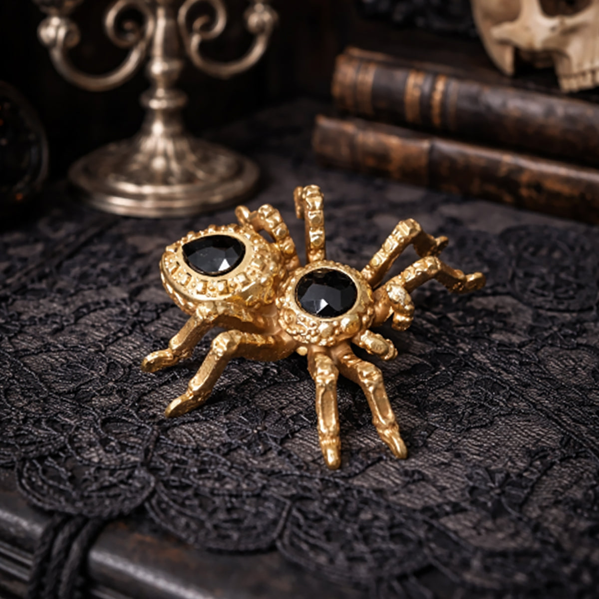 Gold Jewelled Spider Ornament