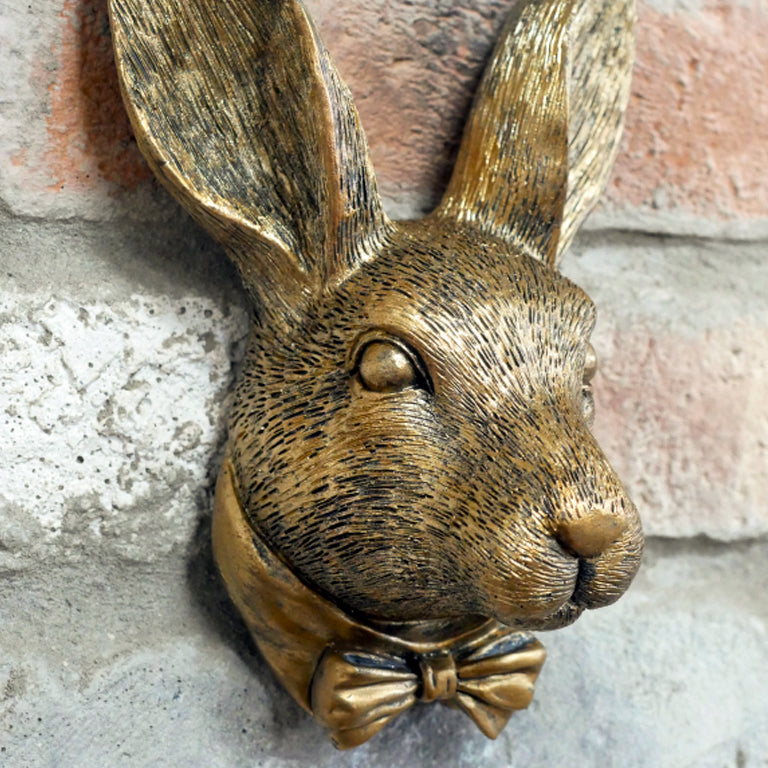 Antique Gold Rabbit Head Wall Decoration