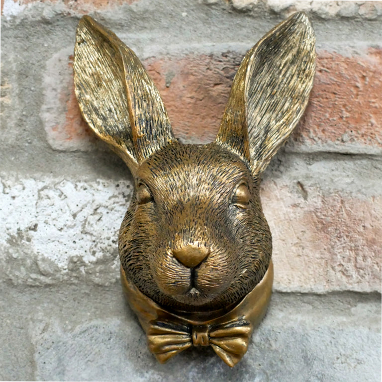 Antique Gold Rabbit Head Wall Decoration
