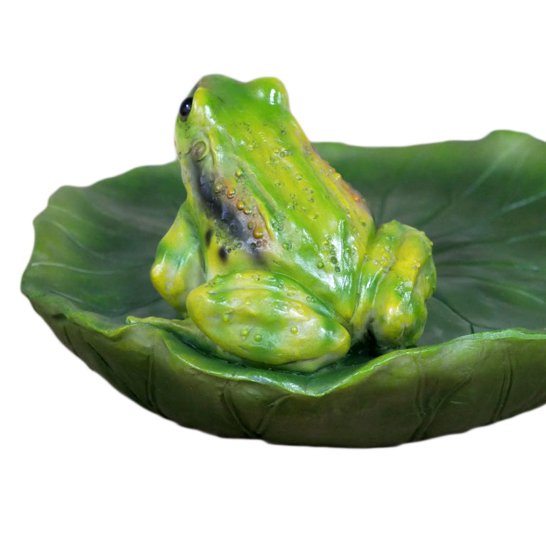 Frog On Lilypad Garden Bird Bath Ornament