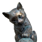 Bronze Cat Playing With Wool Ball Ornament