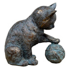 Bronze Cat Playing With Wool Ball Ornament