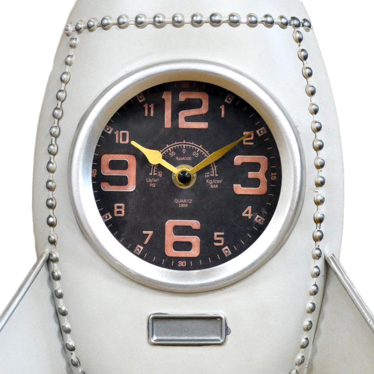 Vintage White Rocket Clock