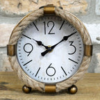 Vintage Gold Round Rope Mantel Clock