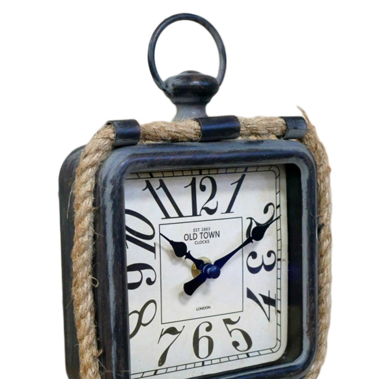Vintage Square Rope Mantel Clock