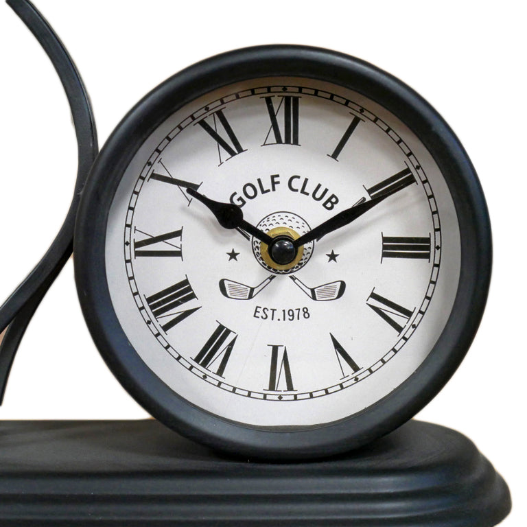 Golfer Swinging Golf Club Mantel Clock