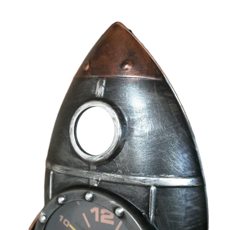 Vintage Metal Rocket Wall Clock