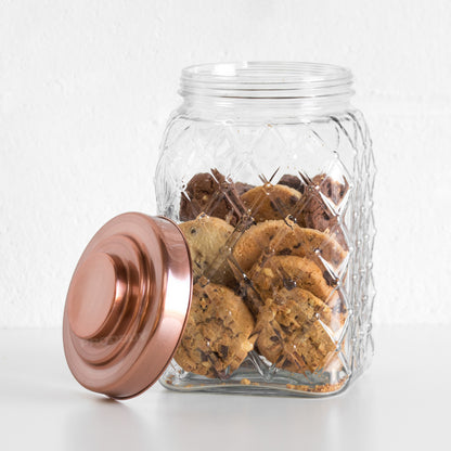 2.4 Litre Copper Lid Glass Storage Jar