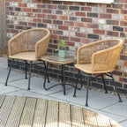 Rattan Table & Two Chairs