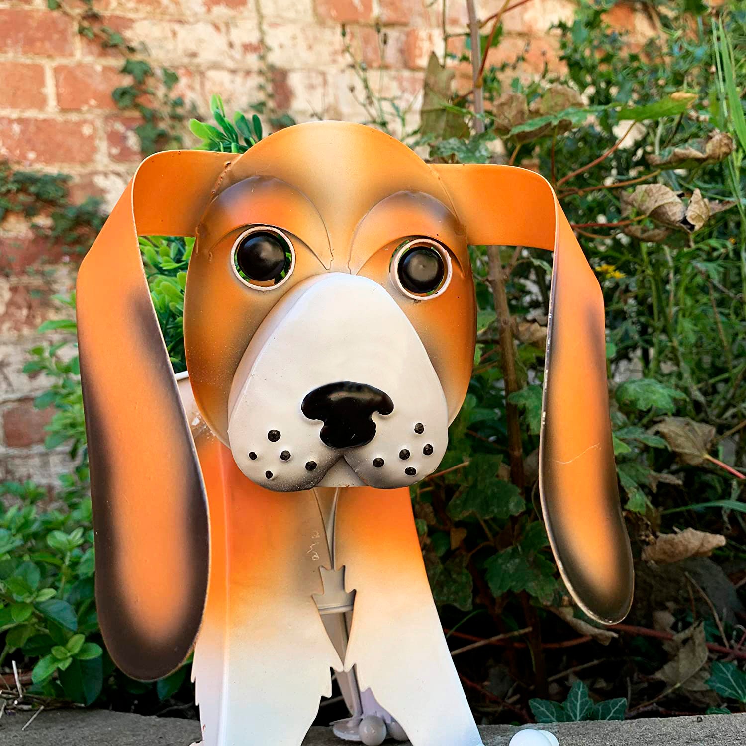 Wackeliger Beagle-Hundepflanzer aus Metall