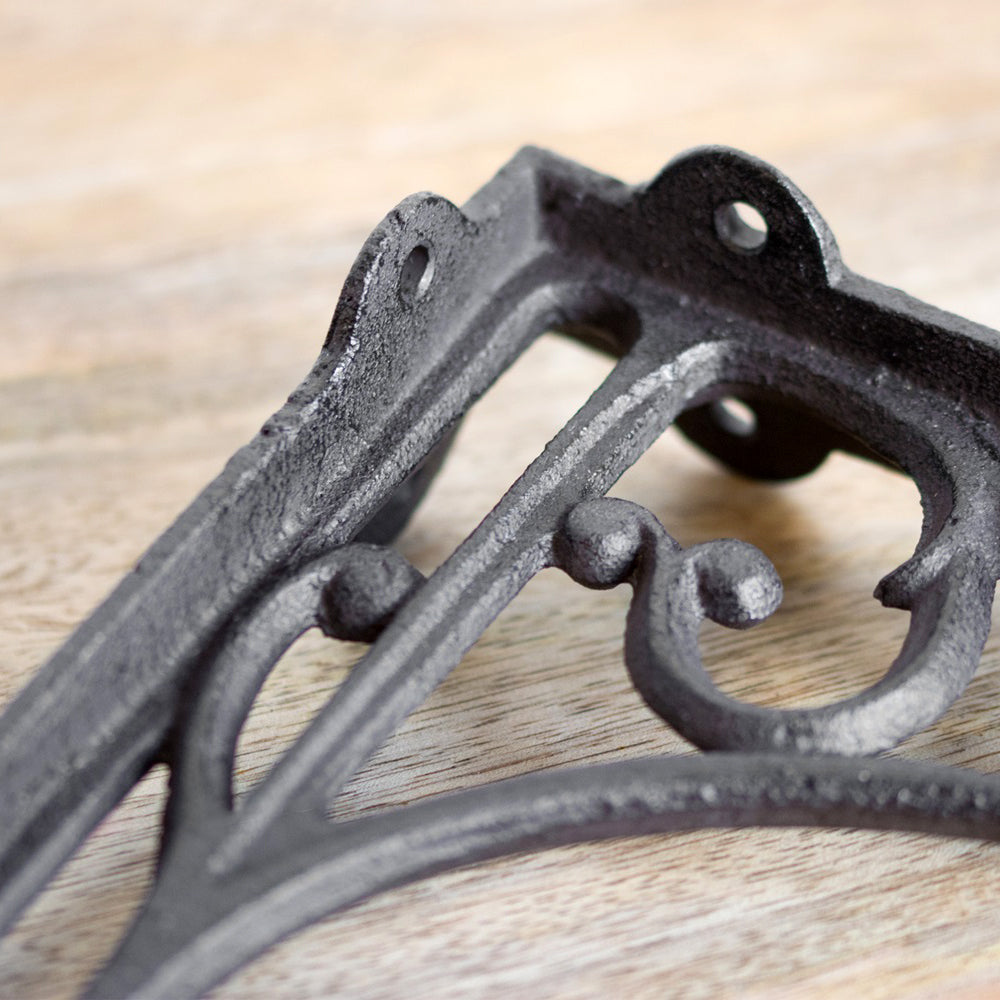 Set Of 2 Curved Cast Iron Shelf Brackets