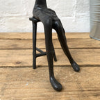 Cast Iron Flute Playing Woman Figurine