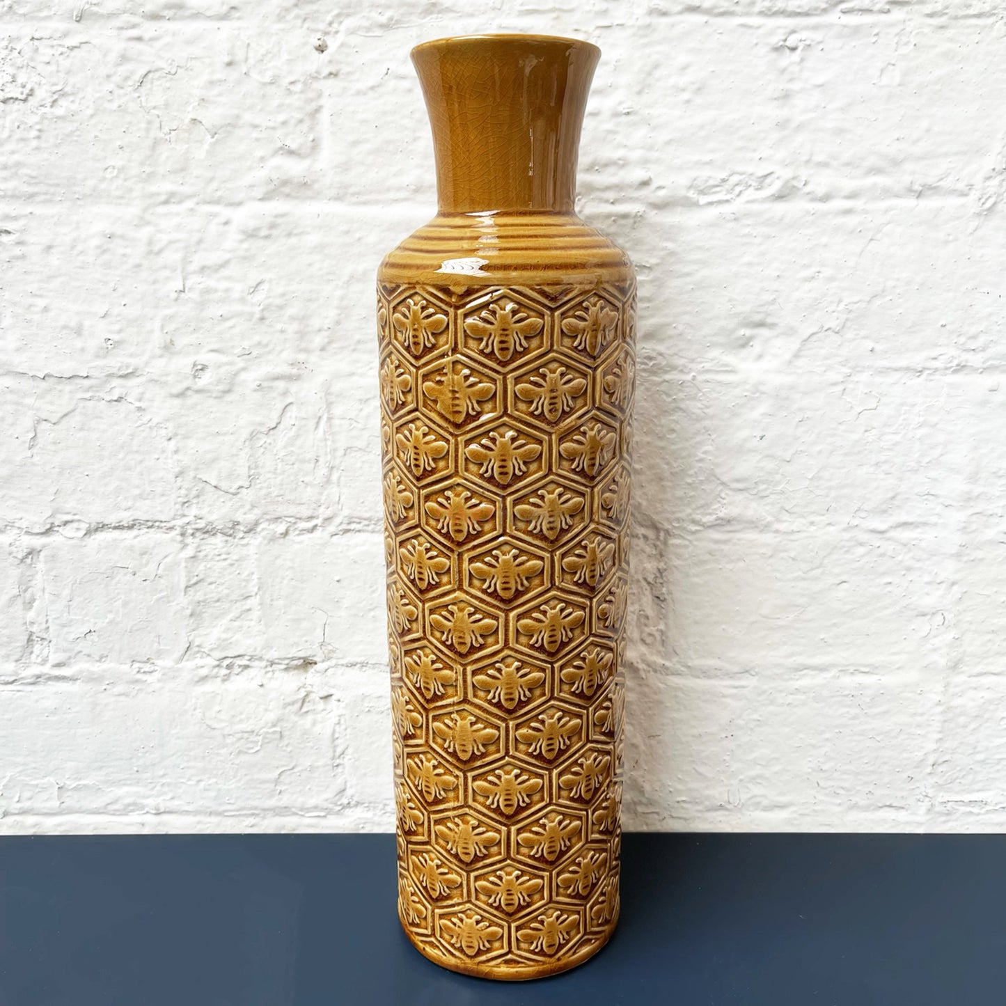 Tall Golden Bees Vase