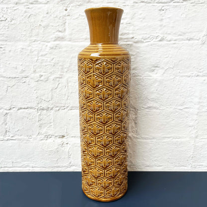 Tall Golden Bees Vase