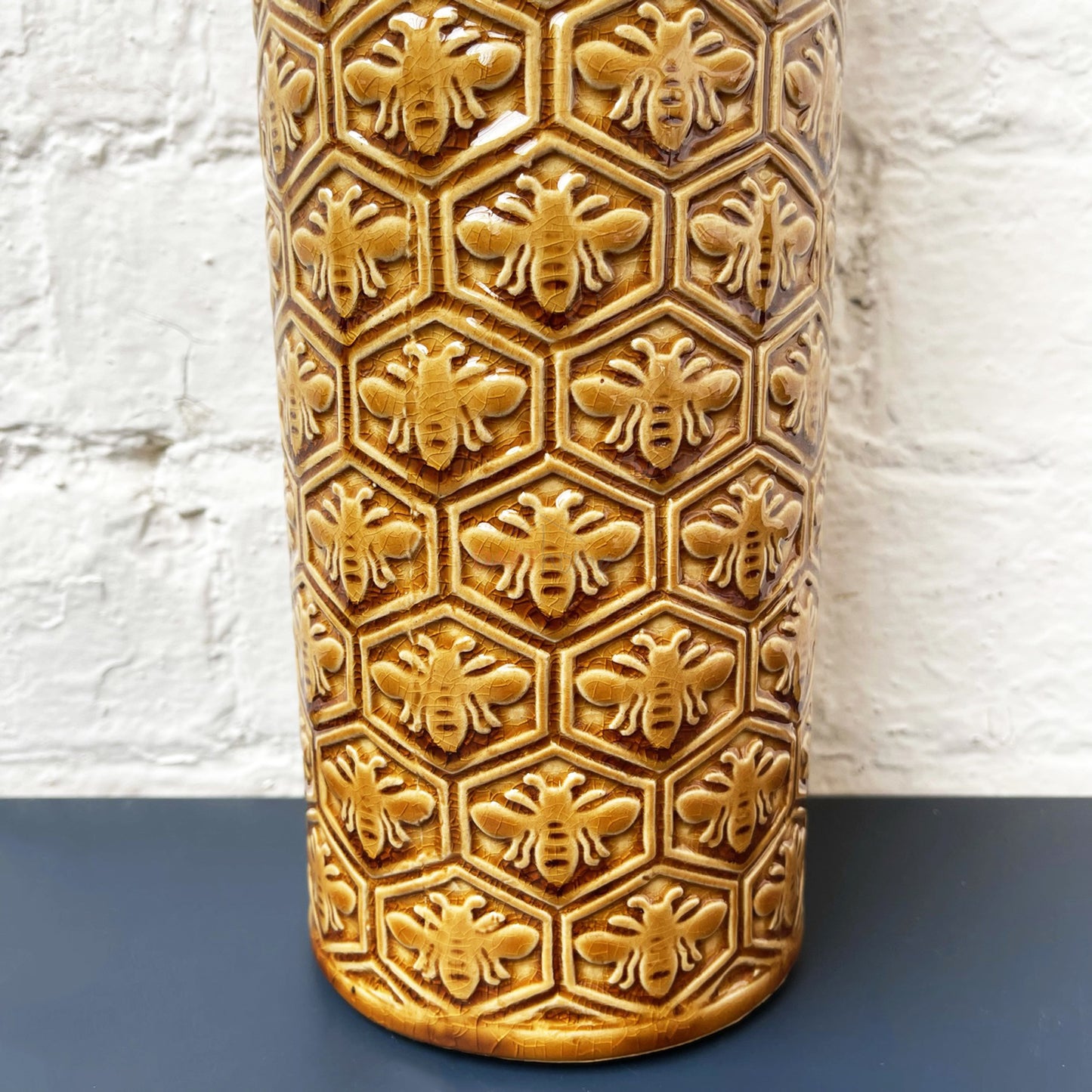 Tall Golden Bees Vase