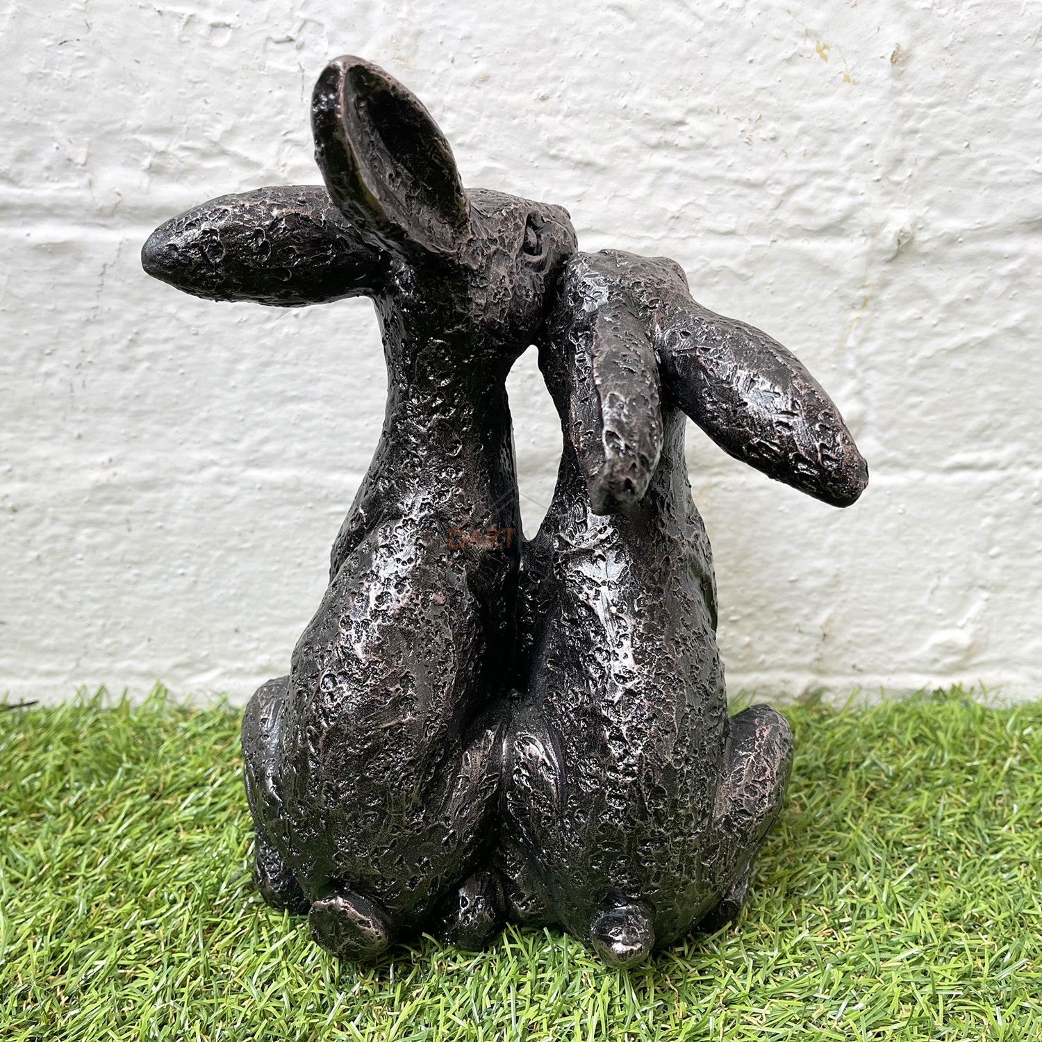 Bronze Joined Hare Couple Sculpture