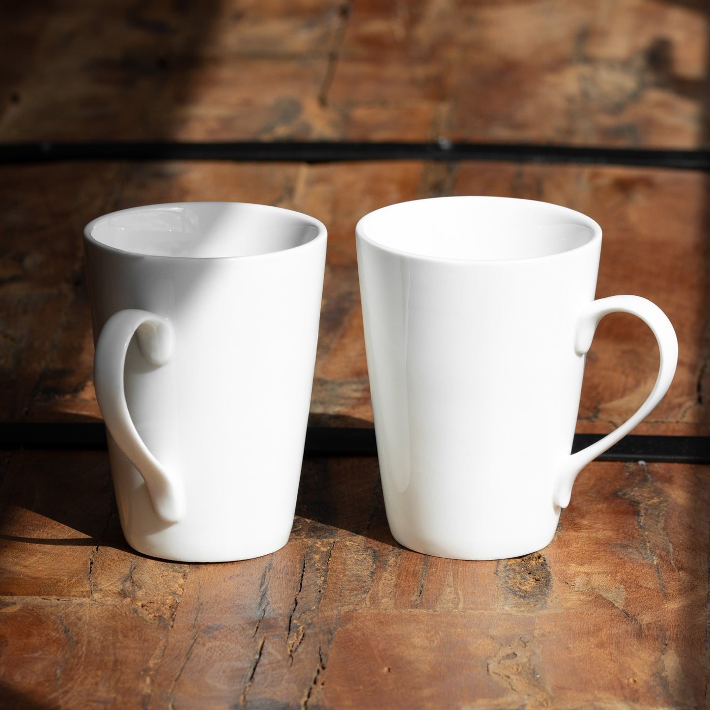 Glossy White Latte Mugs