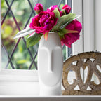Tall White Face Vase