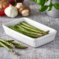 White Ribbed Roasting Dish