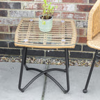 Rattan Table & Two Chairs