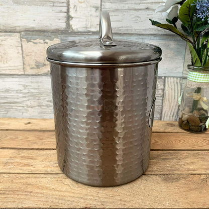 Grey Hammered Biscuit Tin