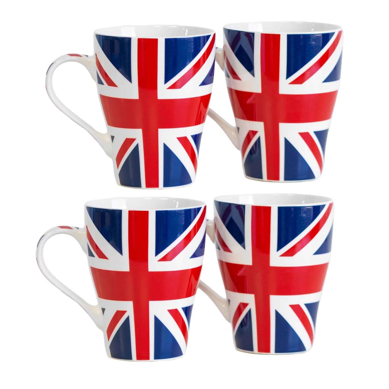 Set Of 4 Union Jack Flag Mugs