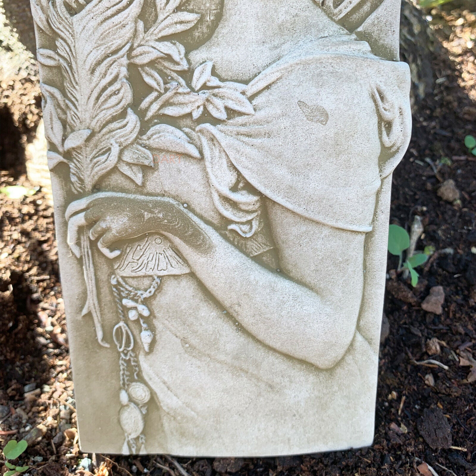 Stone Grey Art Deco Lady Wall Plaque