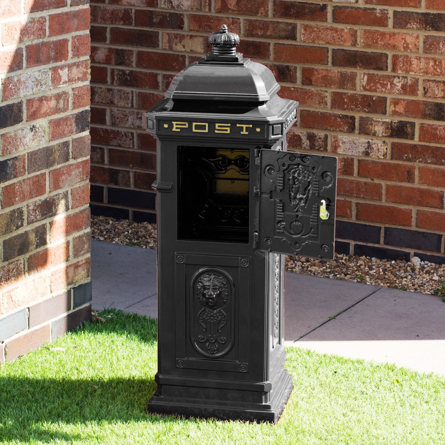 Black Free Standing Victorian Post Box