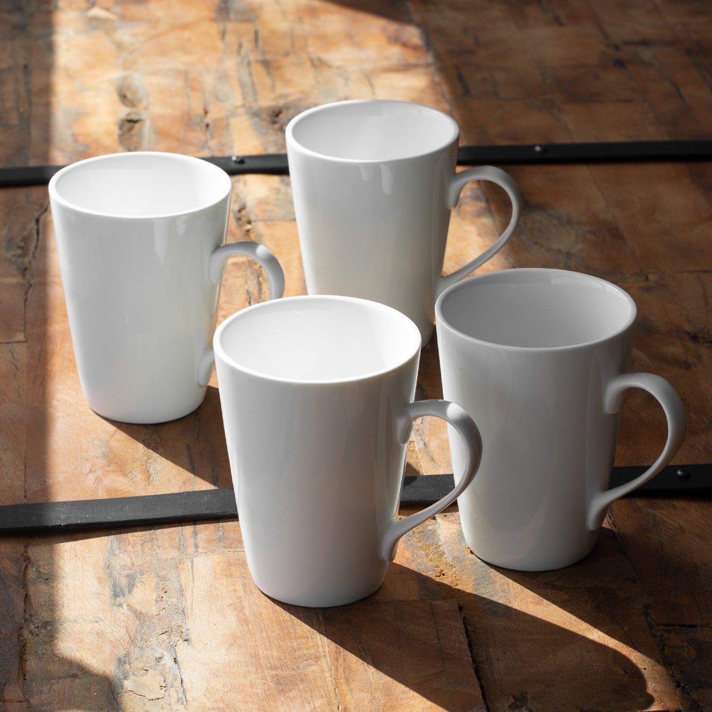 Glossy White Latte Mugs