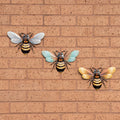 Set Of 3 Metal Bee Wall Decorations