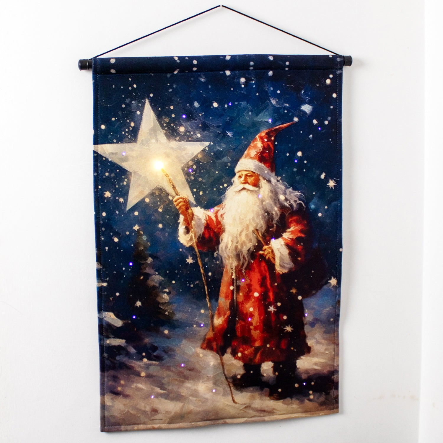 Light Up St Nicholas With Star Fabric Wall Tapestry