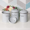 Grey Tea Coffee Sugar Canisters