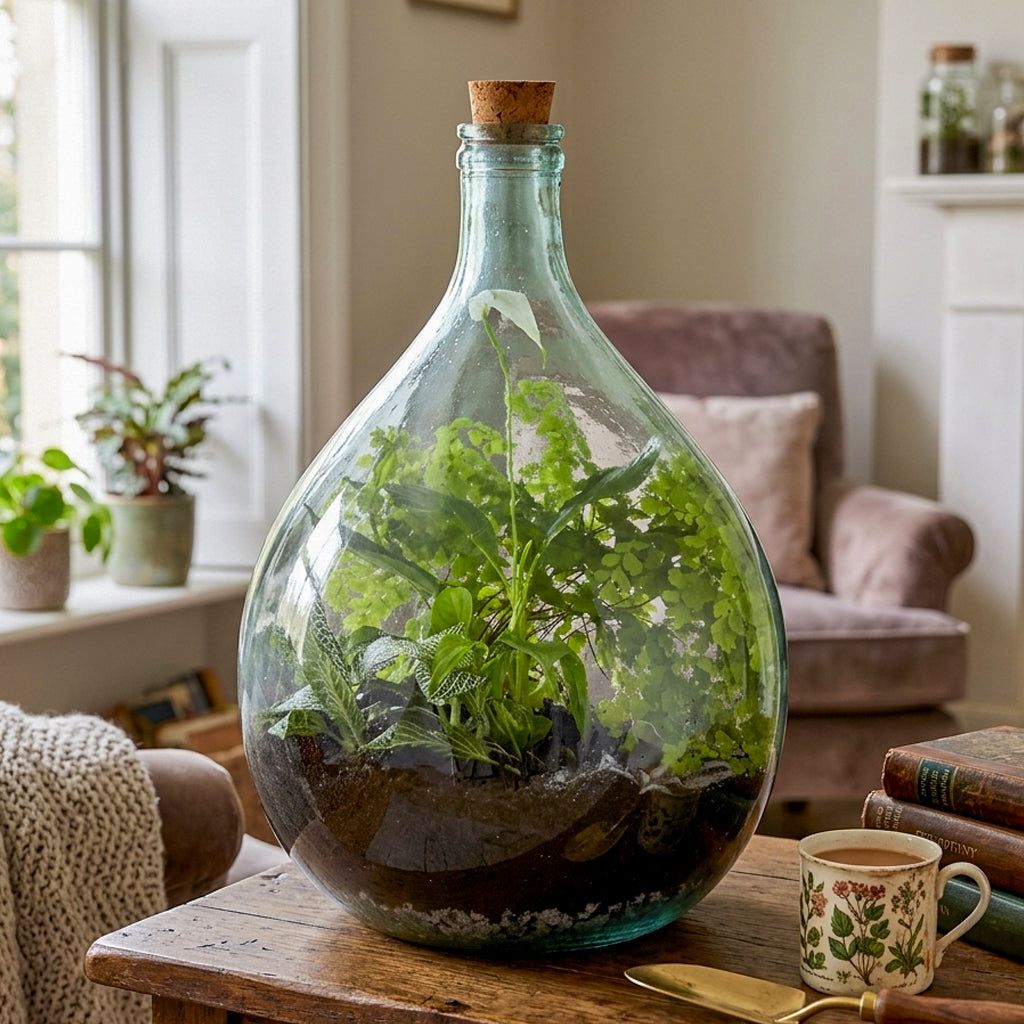 Glass Terrarium Belly Bottle Set With Tools