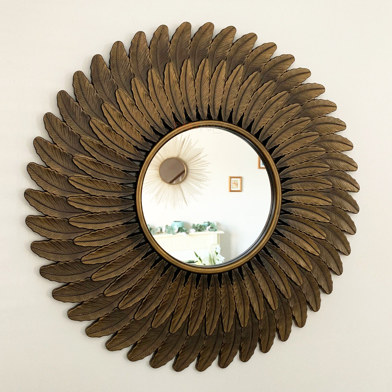 Gold Feather Style Wall Mirror