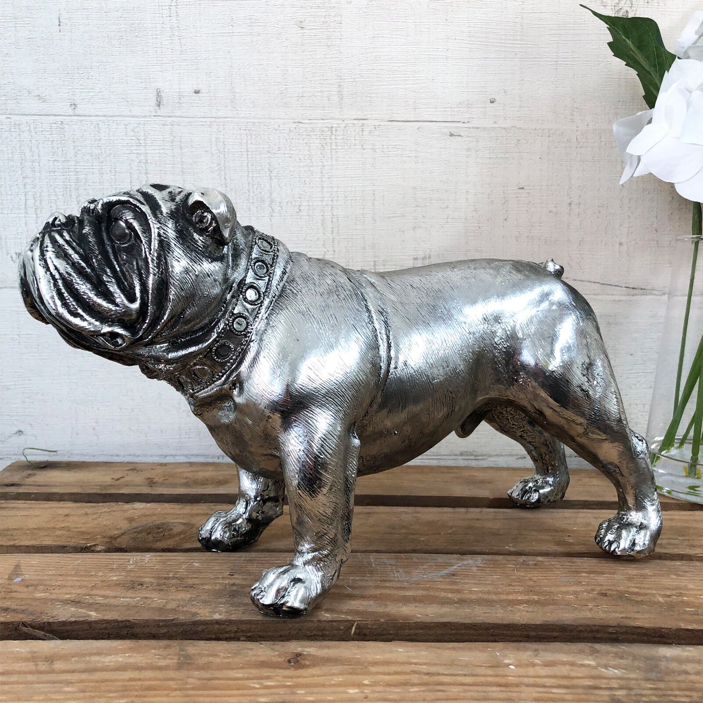 Silbernes englisches Bulldoggen-Ornament