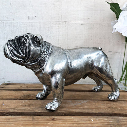 Silver English Bulldog Ornament