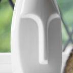 Tall White Face Vase