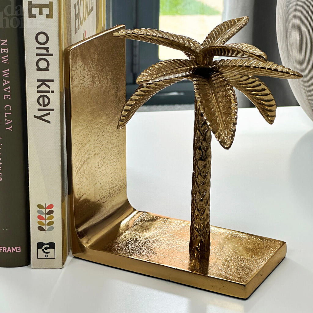 Gold Palm Tree Bookends