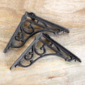 Set Of 2 Curved Cast Iron Shelf Brackets