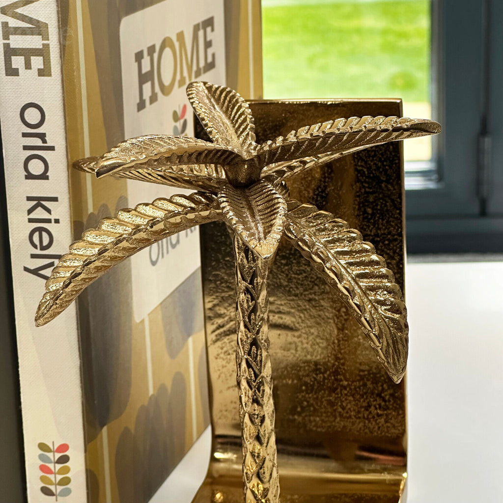 Gold Palm Tree Bookends
