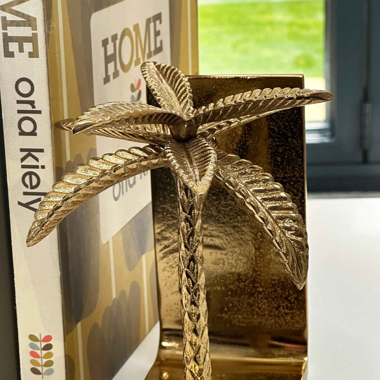 Gold Palm Tree Bookends