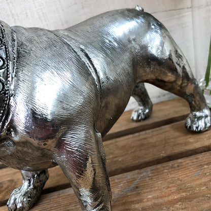 Silver English Bulldog Ornament