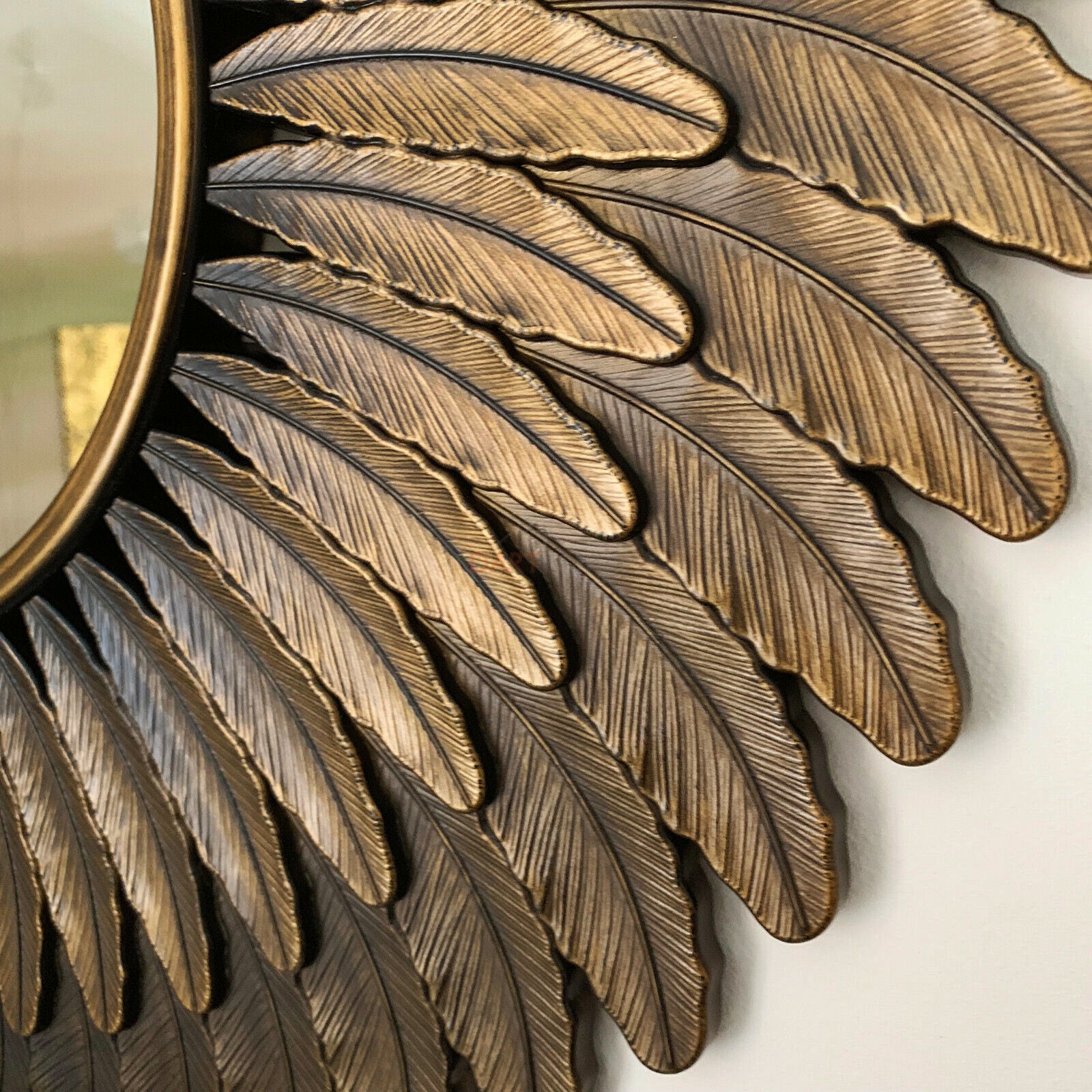Gold Feather Style Wall Mirror