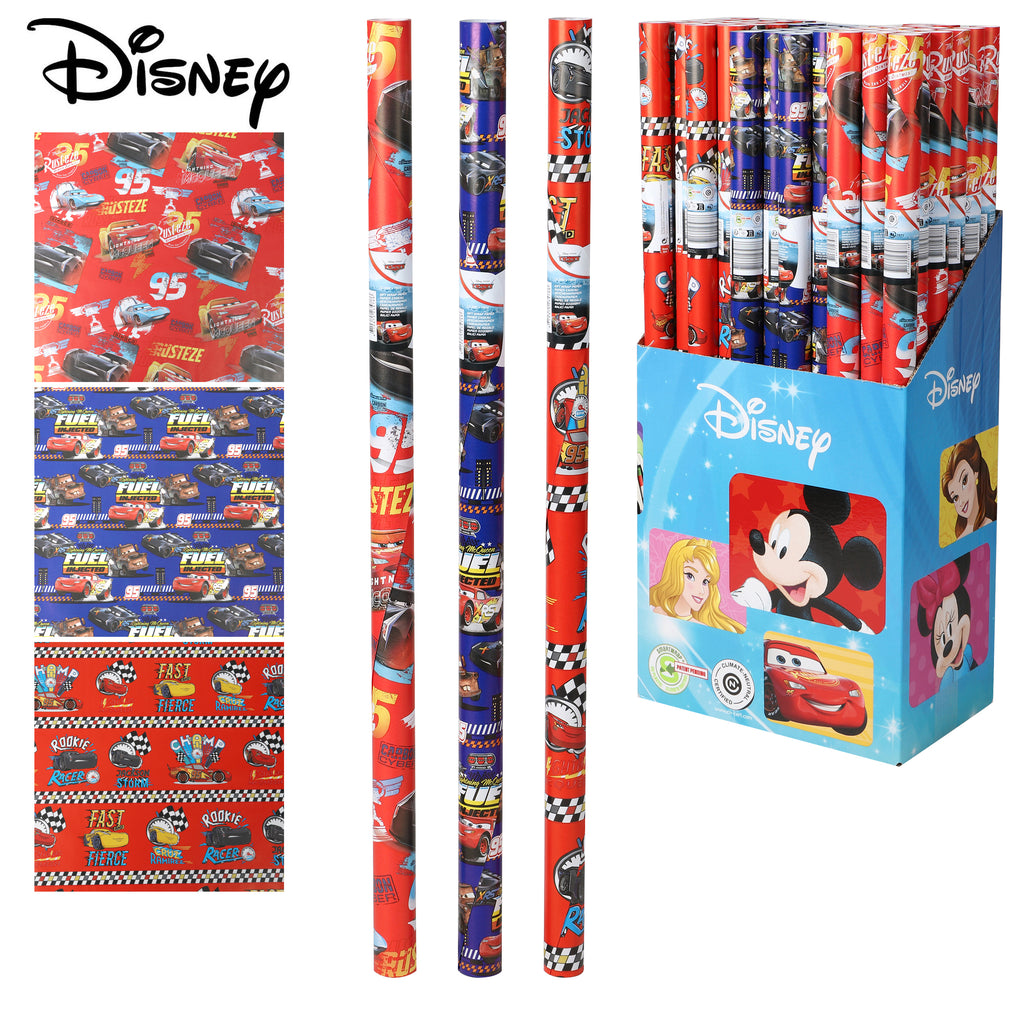 3x Assorted Disney Cars Gift Wrapping Paper