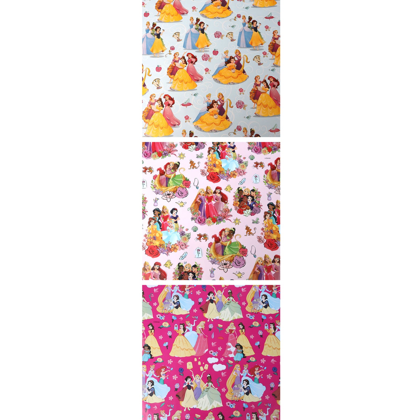 3 x sortiertes Disney-Prinzessin-Geschenkpapier