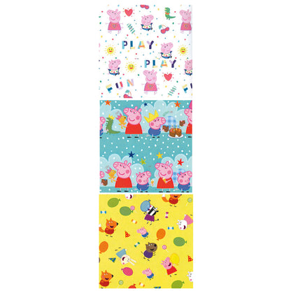 Set Of 3 Peppa Pig Gift Wrapping Paper