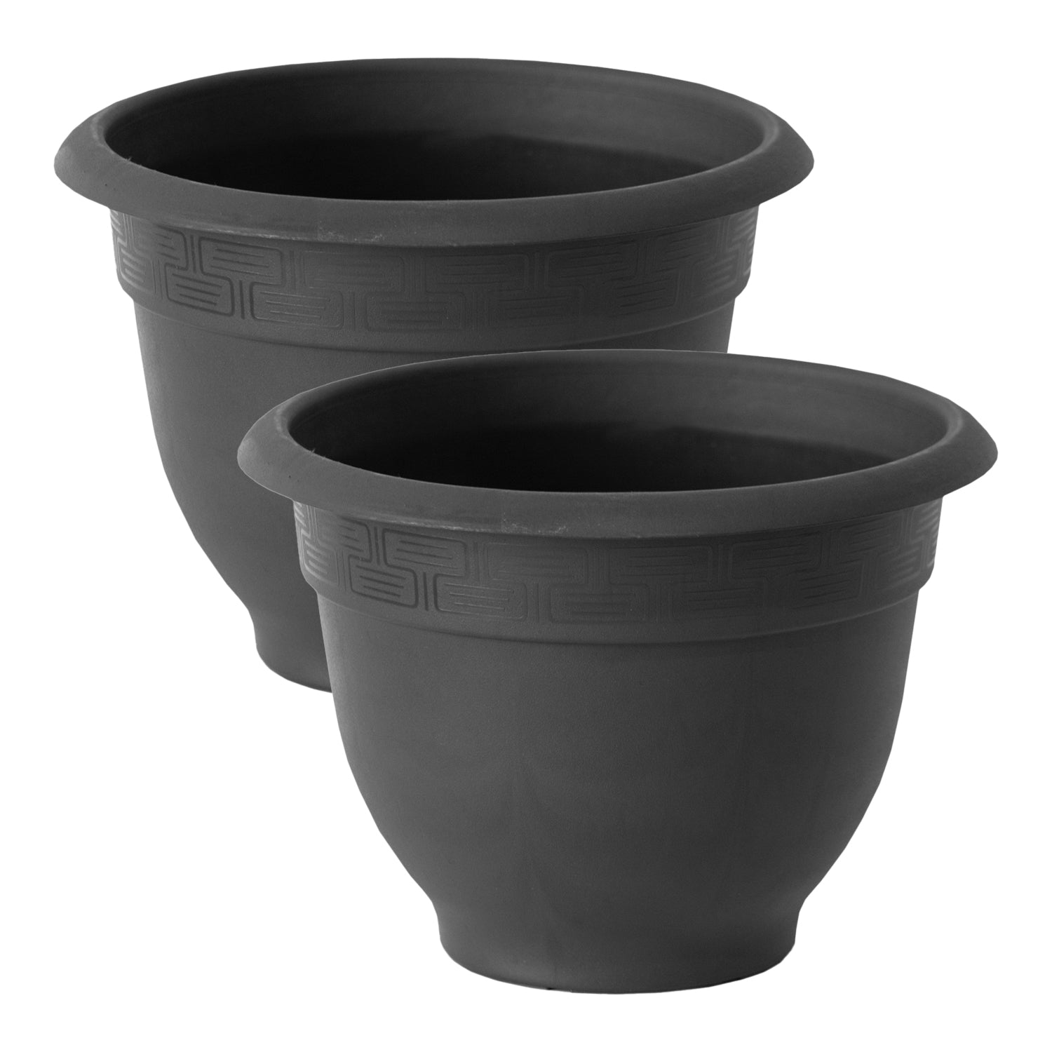 Set Of 2 Slate Black Bell Planters